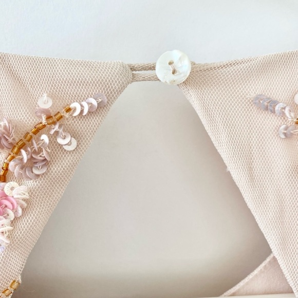 Needle & Thread Floral Embroidered Maxi Dress in Cream and Pink - Picture 10 of 14